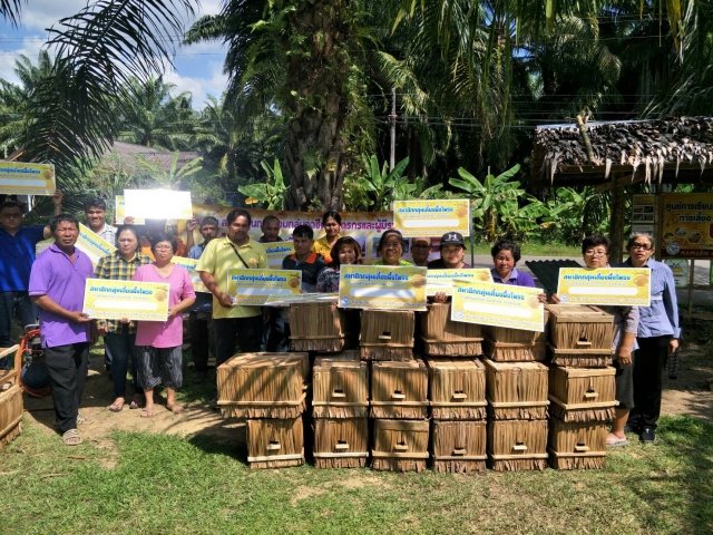 โครงการสนับสนุนการรวมกลุ่มอาชีพเกษตรกรและผู้มีรายได้น้อย(การเลี้ยงผึ้งโพรง)ปี 2563